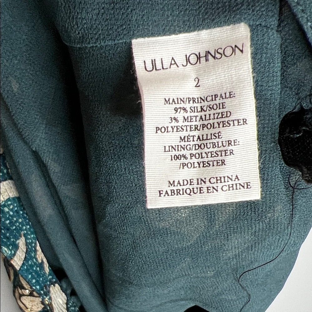 Ulla Johnson Meja Floral Patterned Blue and Cream Skirt - Picture 6 of 6